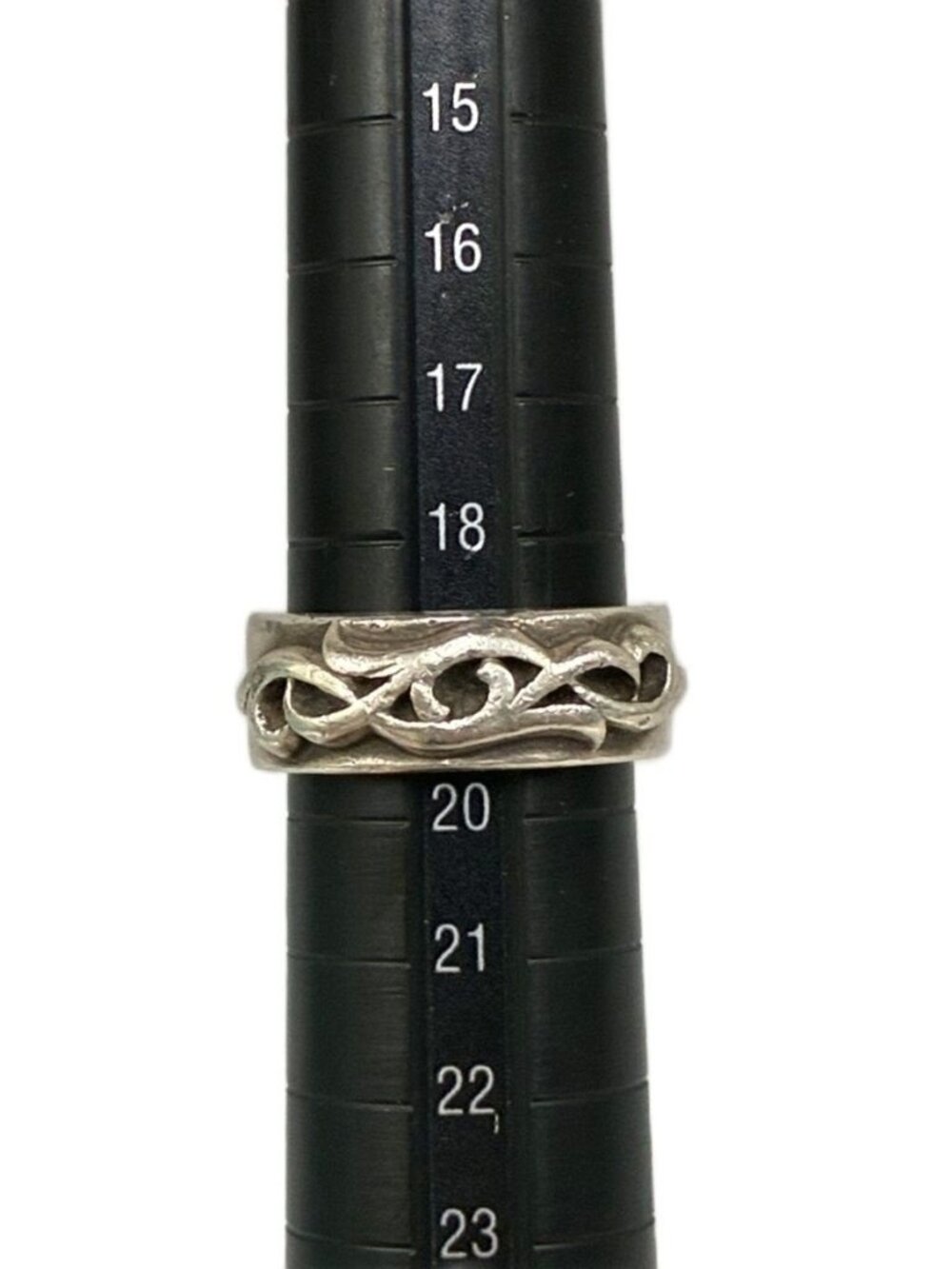 Chrome Hearts Dbl Narrow Vine Band Double Ring Silver - Gem